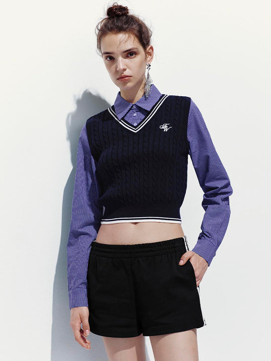 2 In 1 Embroidered Knitted T-Shirts