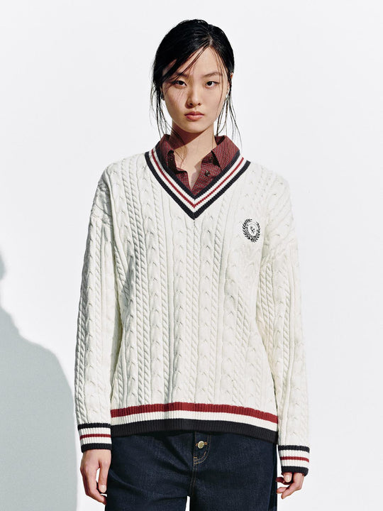 Long Sleeve Braid Knitted T-Shirts