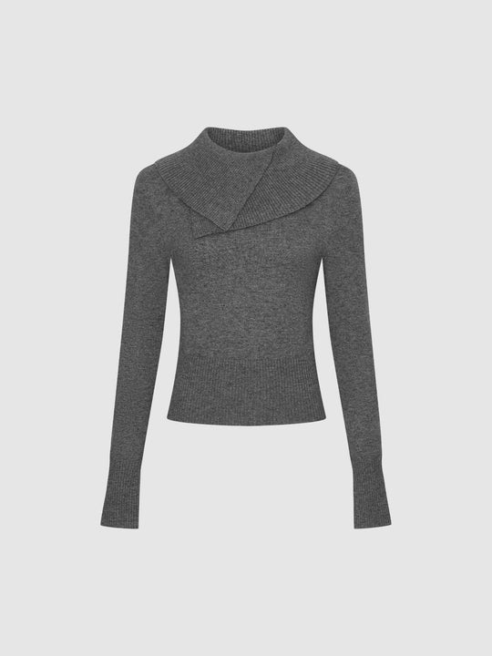 Asymmetric Long Sleeve Knitted T-Shirts