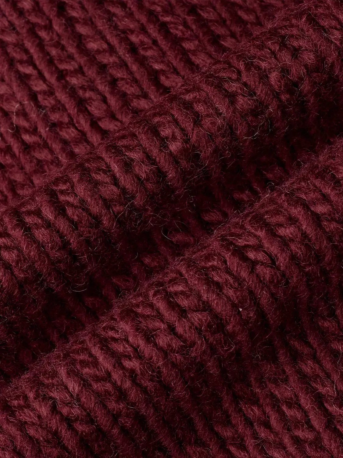 Button Up Cable Knitted Cardigans burgundy cable-knit fabric close-up