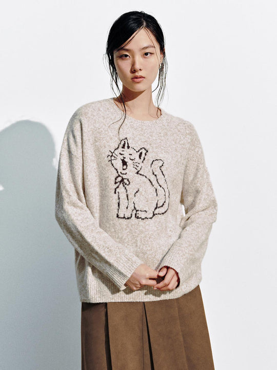 Intarsia Long Sleeve Knitted T-Shirts