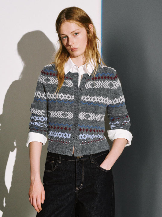 Striped Intarsia Knitted Cardigans