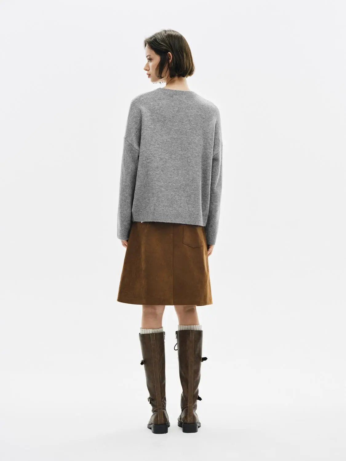 Knitwear T-shirt in grey by Urban Revivo Fashion