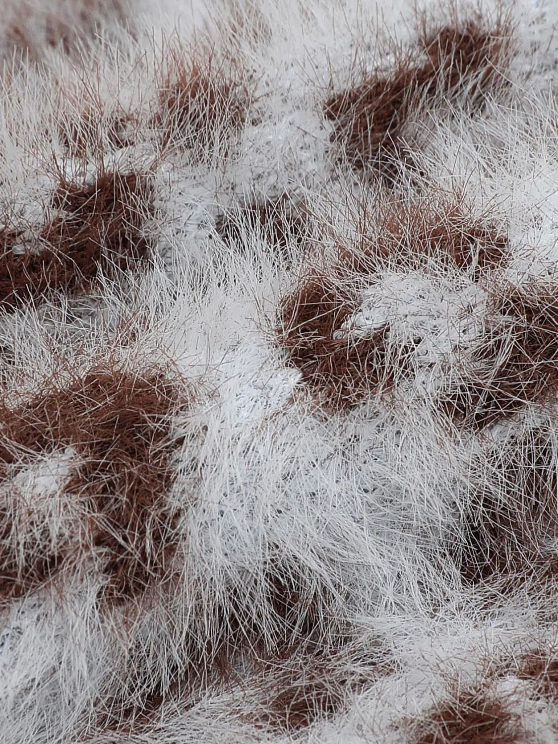 Knit Jacket with fuzzy brown and white marled knit texture