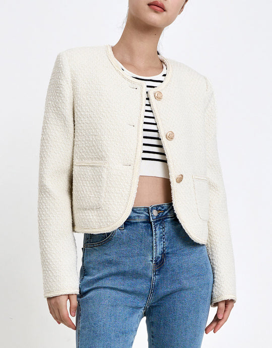 Geknöpfte Tweedjacke